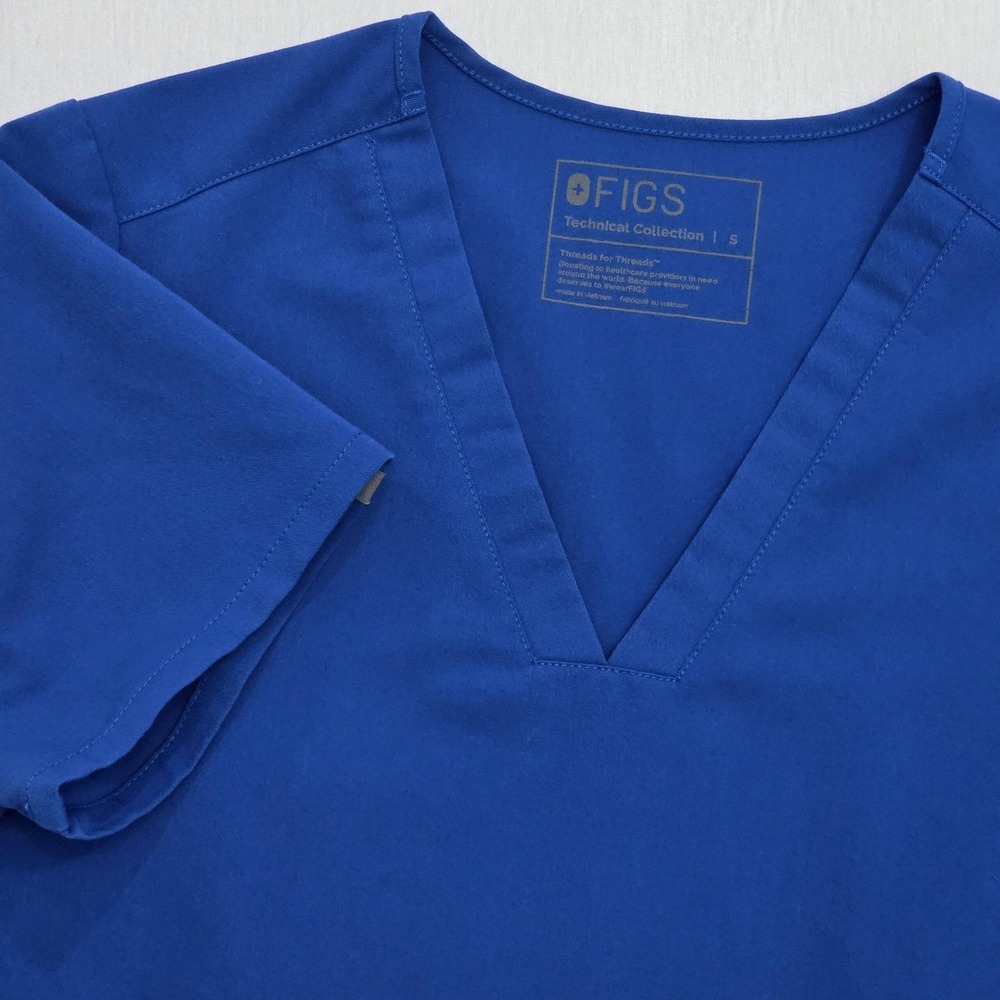 FIGS Technical Collection Royal Blue V-Neck Scrub Top Small FW1100
